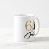60 en Sassy Goud Glitter 60ste Verjaardag Koffiemok (Voorkant rechts)