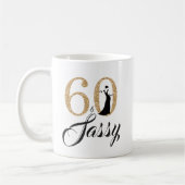 60 en Sassy Goud Glitter 60ste Verjaardag Koffiemok (Links)