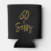 60 en Sassy Goudfolie Verjaardag Koelbox Blikjeskoeler (Achterkant)