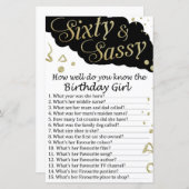 60 en sassy Hoe goed ken je de verjaardag? (Voorkant / Achterkant)