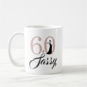 60 en Sassy Pink Glitter 60th Birthday Koffiemok (Links)