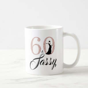 60 en Sassy Pink Glitter 60th Birthday Koffiemok