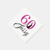 60 en Sassy Pink Glitter verjaardagsfeestje Servetten (Hoek)