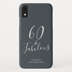 60 en Sassy Script Zwart Wit 60ste Verjaardag Case-Mate iPhone Case