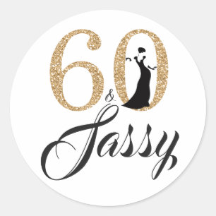 60 en Sassy Typografie 60e verjaardag Ronde Sticker