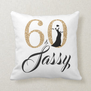 60 en Sassy   Typografie 60th Birthday Gift Kussen