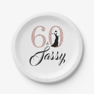 60 en Sassy Verjaardagsfeestje Papieren Bordje
