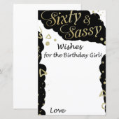 60 en Sassy wensen voor het verjaardagsmeisje (Voorkant / Achterkant)