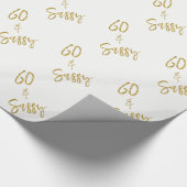 60 en Sassy wit en goud inpakpapier (Hoek)