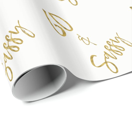 60 en Sassy wit en goud inpakpapier (Rol Hoek)