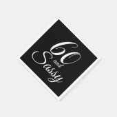 60 en Sassy zwart-wit verjaardagsfeestje Servet (Hoek)