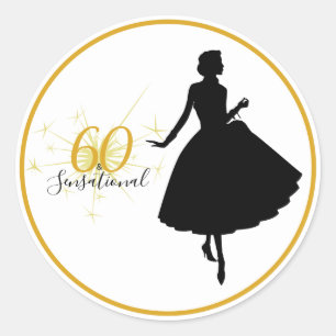 60 en SENSATIONAL 60th Birthday Gift Sticker