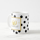 60 en SENSATIONAL 60th Birthday Polka Dots Gift Mo Koffiemok (Voorkant links)