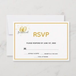 60- en SENSATIONAL 60th Birthday RSVP-kaart RSVP Kaartje