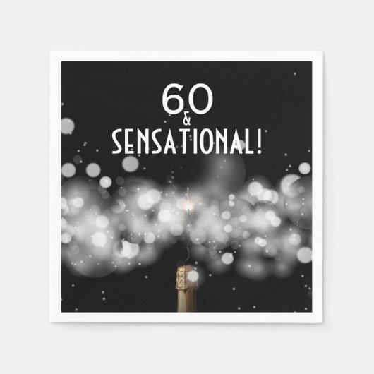 60 en Sensational Champagne Party Napkins Servet (Voorkant)