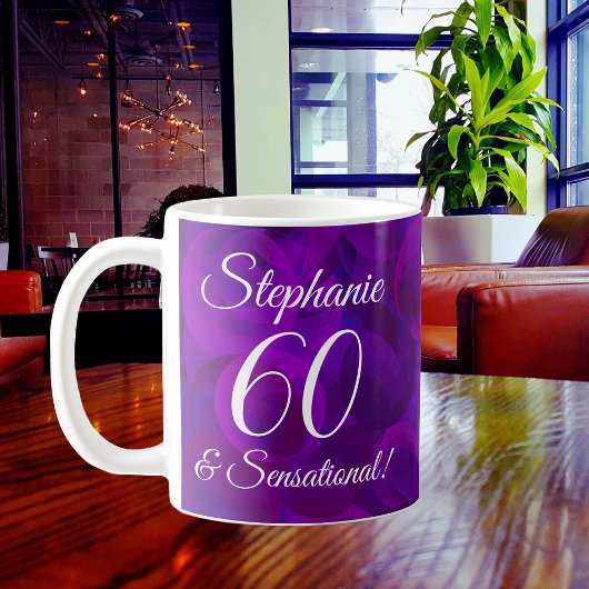 60 en Sensational Elegant Paars Birthday Koffiemok