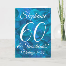 60 en Sensationeel Elegant Ocean Blue Kaart