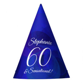 60 en Sensationeel Elegant Royal Blue Birthday Feesthoedjes