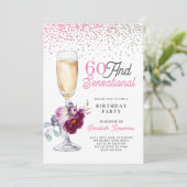 60 en sensationeel verjaardagsfeest kaart (Staand voorkant)