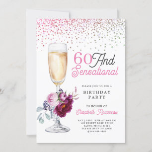 60 en sensationeel verjaardagsfeest kaart