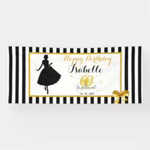 60- en SENSATIONELE 60ste verjaardag - Zwarte/Gold Spandoek