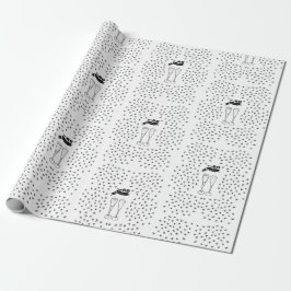 60 en sprankelende hand getekend zwart en wit cadeaupapier