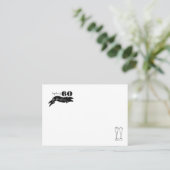 60 en sprankelende hand getekend zwart en wit plaatskaartje (Staand voorkant)