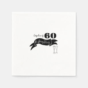 60 en sprankelende hand getekend zwart en wit servet