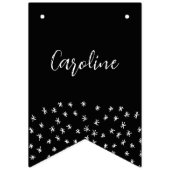 60 en sprankelende hand getekend zwart en wit vlaggetjes (Eerste vlag)