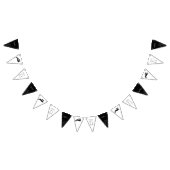 60 en sprankelende hand getekend zwart en wit vlaggetjes (Alle)