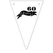 60 en sprankelende hand getekend zwart en wit vlaggetjes (Tweede vlag)