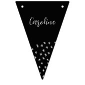 60 en sprankelende hand getekend zwart en wit vlaggetjes (Eerste vlag)