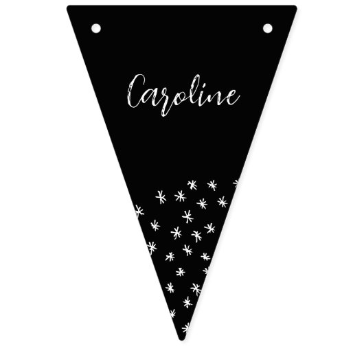 60 en sprankelende hand getekend zwart en wit vlaggetjes (Eerste vlag)