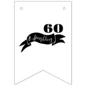 60 en sprankelende hand getekend zwart en wit vlaggetjes (Tweede vlag)