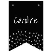 60 en sprankelende hand getekend zwart en wit vlaggetjes (Eerste vlag)