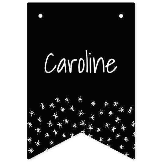 60 en sprankelende hand getekend zwart en wit vlaggetjes (Eerste vlag)