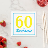 60 en Suntastic Helder Geel Verjaardagsfeest Servet (Insitu)
