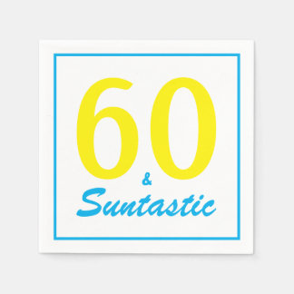 60 en Suntastic Helder Geel Verjaardagsfeest Servet
