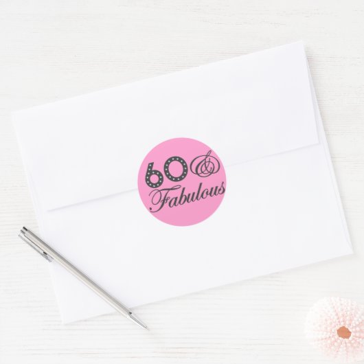 60 en verbluffend! ronde sticker (Envelop)