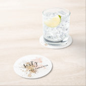 60 en verbluffend, vrouw 60e verjaardag ronde kartonnen onderzetter (Insitu)