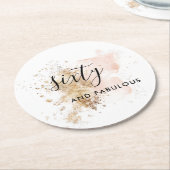 60 en verbluffend, vrouw 60e verjaardag ronde kartonnen onderzetter (Gebogen)