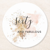 60 en verbluffend, vrouw 60e verjaardag ronde kartonnen onderzetter (Voorkant)