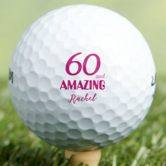 60 en Verbluffende Vriend Geschenk – Roze 60e Verj Golfballen