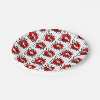 60 en vloeibaar met hot-Red Lips Papieren Bordje