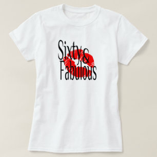 60 en vloeibaar met hot-Red Lips T-shirt
