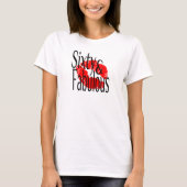 60 en vloeibaar met hot-Red Lips T-shirt (Voorkant)