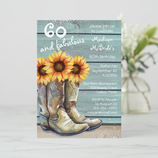 60 en Westerne zonnebloem in het woekerland Kaart (Staand voorkant)