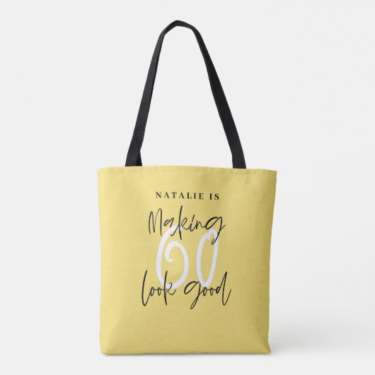 60 er goed uit laten zien tote bag (Achterkant)