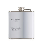 60 fabelachtig verjaardagszilver monogram heupfles (Achterkant)