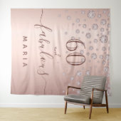 60 fabuleuze verjaardag roze gouden diamanten glam wandkleed (In Situ (horizontaal))